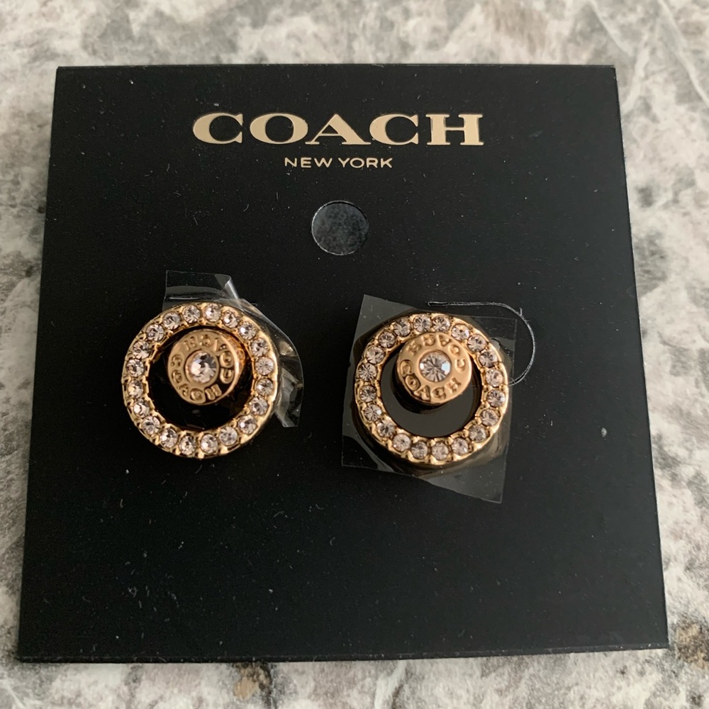 COACH Open Circle Halo Stud Earrings